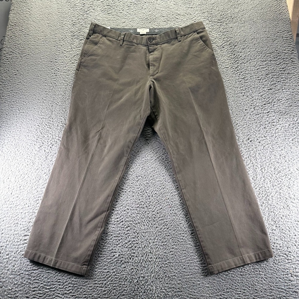 Dockers Pant Men 38x30 Brown Cotton Khakis Straight Leg Utility Workwear Stretch